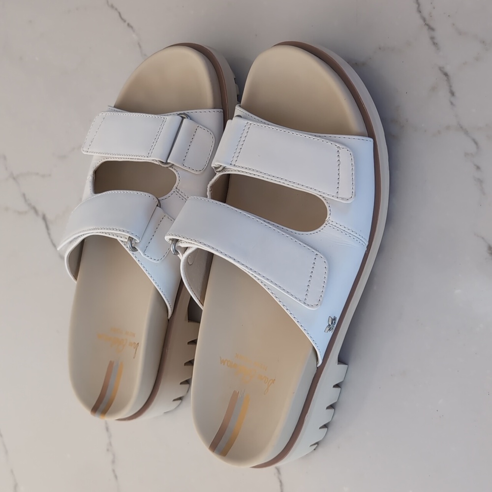 Sam Edelman Eliana Lug platform chunky slides platform white size 9 white